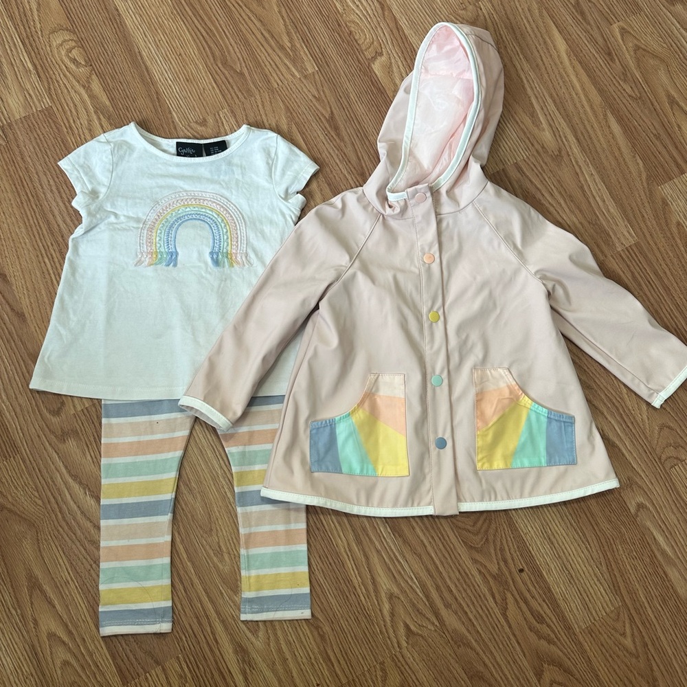 Girls 24 month 3 piece rainbow set